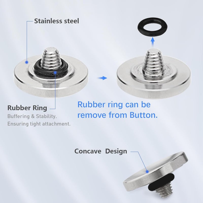 Leftfoto Exquisite Metal Concave Shutter Release Button for Fujifilm XE5 GFX100RF XM5 X100VI X100V X-T5 X-T4 X-T3 X-T30 X- X-T20 X-PRO3 X-E4 for Nikon Zf for Leica Q3 M10 for Sony RX1 R,Diameter 0.47in Silver - Image 5
